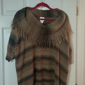 Ruby Rd Favorites Brown Cowl Neck Short Sleeve Sweater, 3x, Women's Plus Size